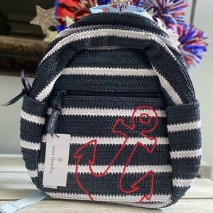 Vera Bradley Straw Mini Backpack ✨ Anchor Aweigh | nautical